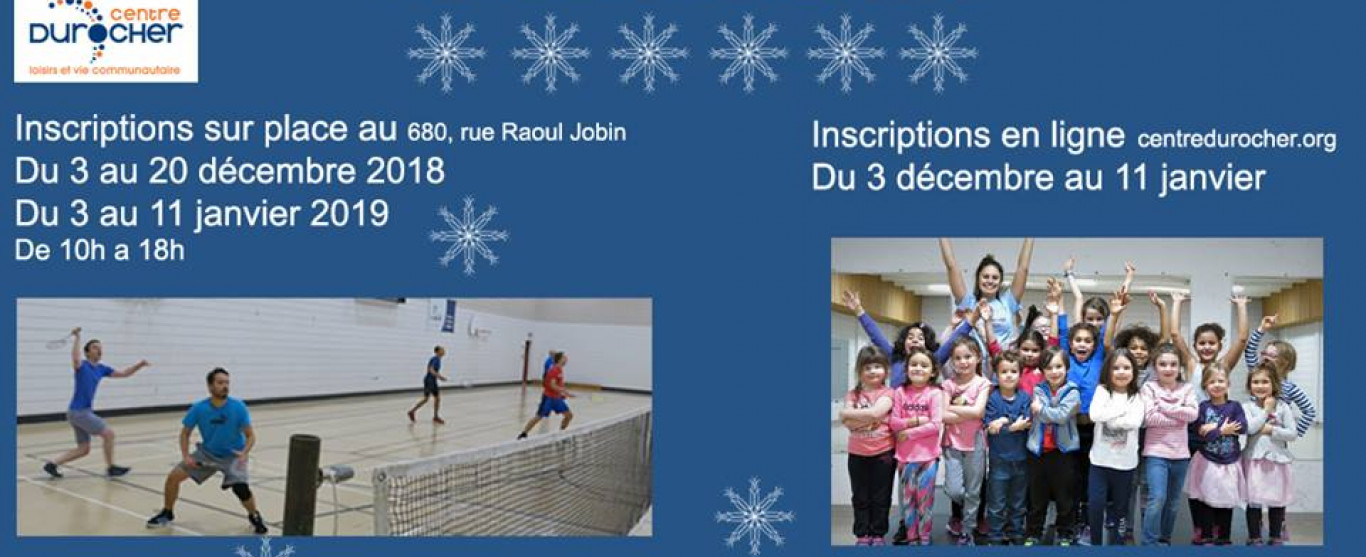 Prrogrammation hiver 2019 Centre Durocher