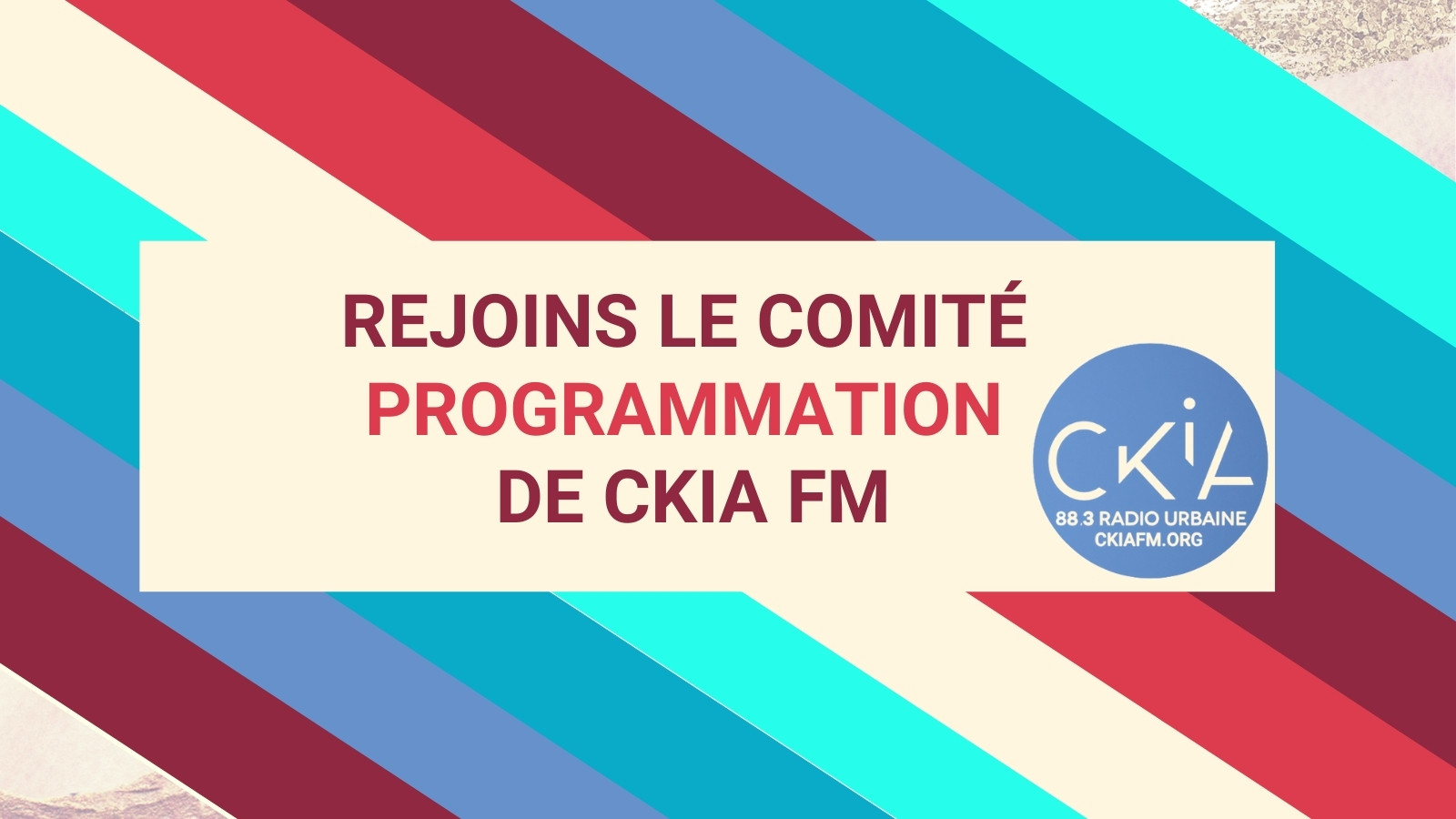Rejoins le comité de programmation de CKIA FM !