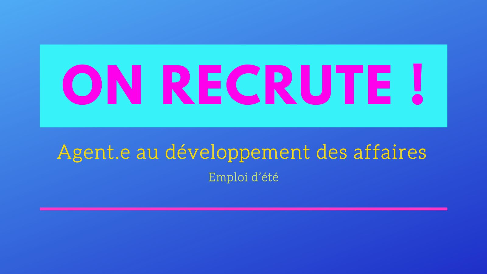 Un emploi d'été à CKIA !